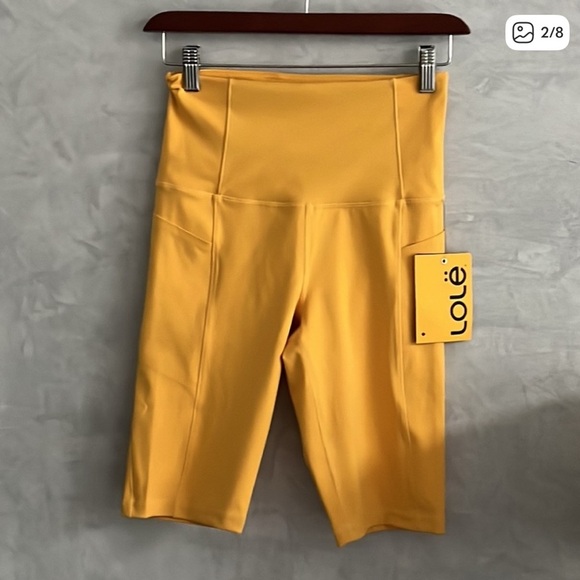Lole Pants - Lole Step Up women's tight shorts in Marigold Colour - Size XS